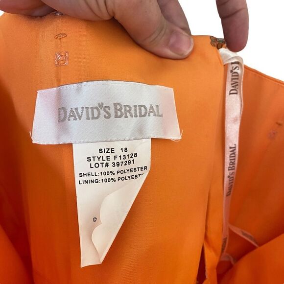 Y2K David's Bridal Formal Dress Size 18 Strapless Empire Waist Embellished Bodic - Picture 4 of 6